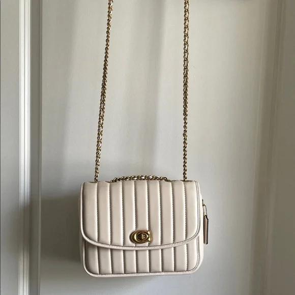 Coach Madison Cream Quilted leather Bag purse LIKE NEW w/dust bag $495 retail - Picture 13 of 16
